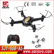 SJY-668-A6 2.4G 6CH Modo sin cabeza mini drone rc con luces LED y aviones GYRO UFO